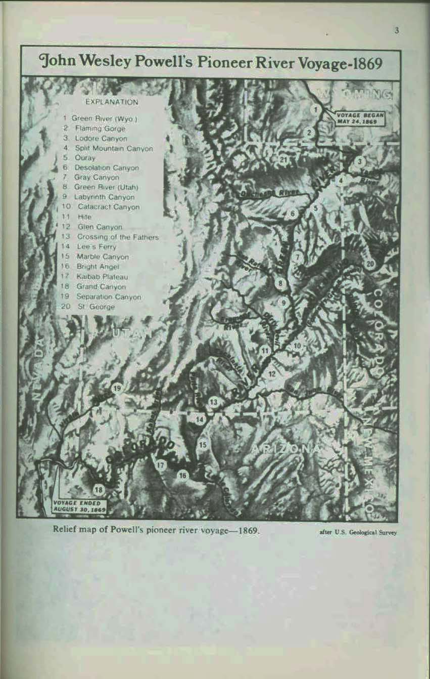 THE CA&Ntilde;ONS OF THE COLORADO-- the 1869 discovery voyage down the Colorado River. vist0059d